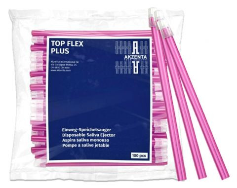 Akzenta Top Flex Plus Nyálszívó pink/fuxia (100db/cs)